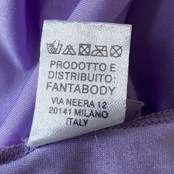 FANTABODY Asymmetrical Velvet Lilac Dress sz Medium - Picture 11 of 11